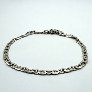 925 Sterling Silver Mariner Anchor Link Bracelet 7" 5g Lobster Clasp